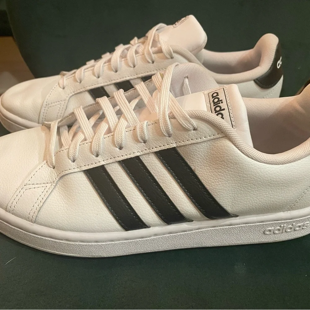 adidas Men's White and Black grand court sneakers - Picture 1 of 9